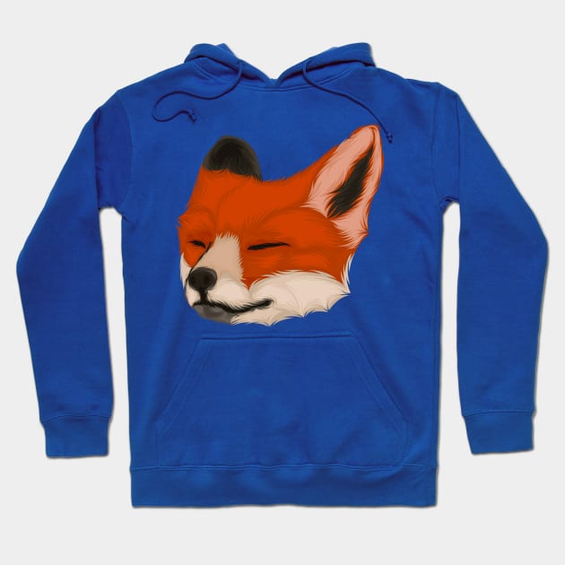 fox head sleeping Hoodie by Mako Design 